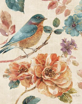 Framed Spiced Nature III Linen Leaf Print