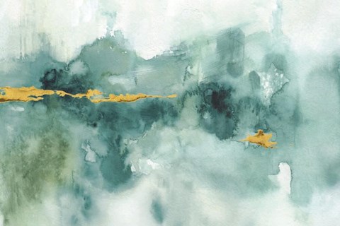 Framed My Greehouse Abstract I Crop Blue Print