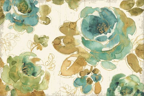 Framed My Greenhouse Roses I on Wood Cream Print