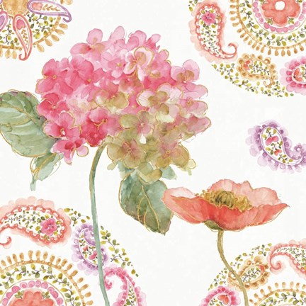 Framed Rainbow Seeds Paisley II Print