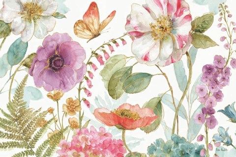 Framed Rainbow Seeds Flowers I Print