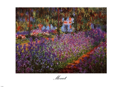 Framed Artist&#39;s Garden at Giverny, c.1900 Print