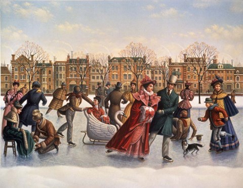 Framed Victorian Skaters Print