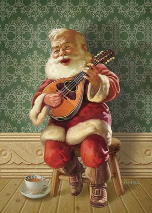 Framed Singing Santa II Print