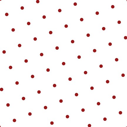 Framed Red Polka Dots on White Print