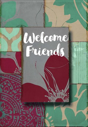 Framed Elegant Welcome Flag Print