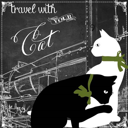 Framed Travel With Your Cat Print