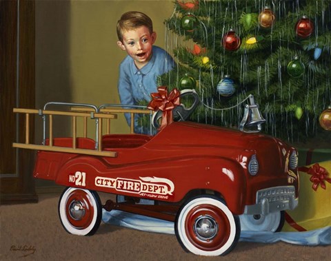 Framed 1950 Murray Fire Truck Print