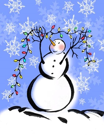 Framed Silly Snowmen I Print