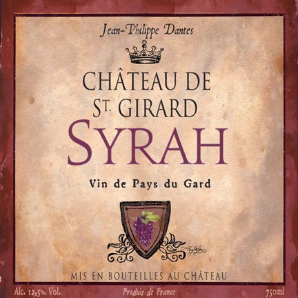 Framed Still Life Wine Label Square VII Print