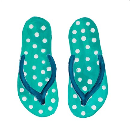 Framed Polka Dot Flip Flops I Print