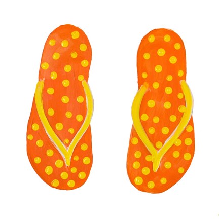 Framed Polka Dot Flip Flops III Print