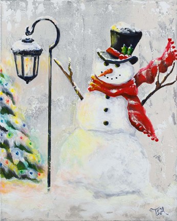 Framed Jolly Snowman Print