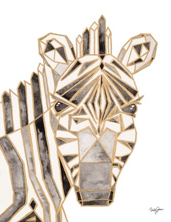 Framed Retro Zebra Print