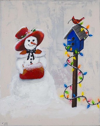 Framed Jolly Snow Woman Print