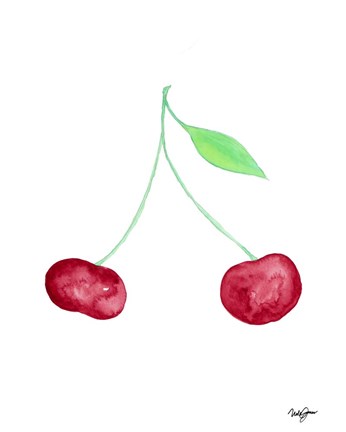 Framed Two Cherries II Print