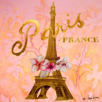 Framed Gold Paris Eiffel Print