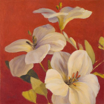 Framed Fireside Flowers I Print