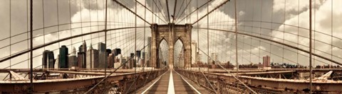 Framed Brooklyn Bridge (sepia) Print