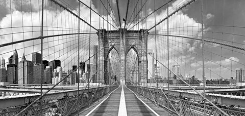 Framed Brooklyn Bridge BW Print