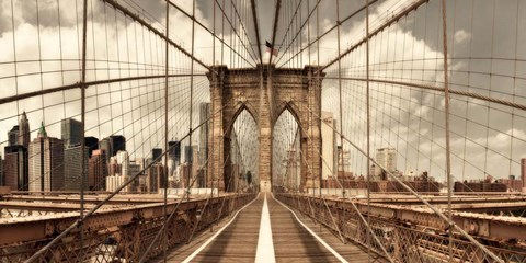 Framed Brooklyn Bridge (sepia) Print