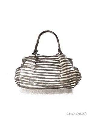 Framed Watercolor Handbags III Print