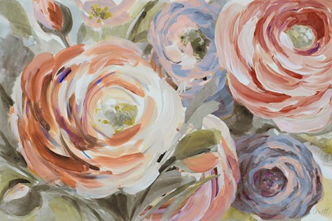 Framed Orange &amp; Violet Ranunculus Print