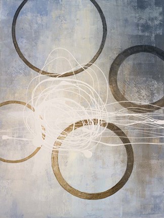 Framed Blue Connections I Print