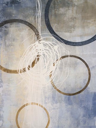 Framed Blue Connections II Print