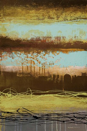 Framed Teal Wahn II Print