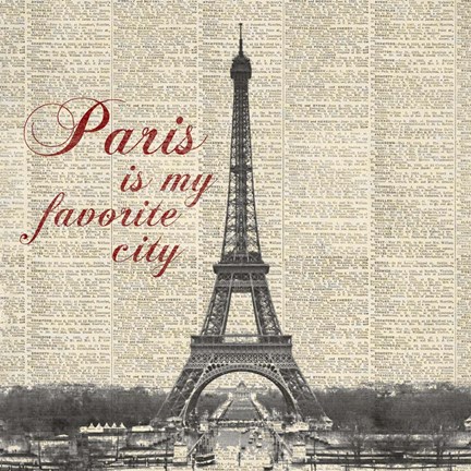 Framed Paris is my Favorite City Print