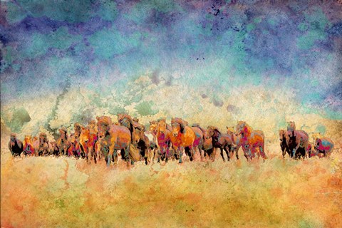 Framed Horse Herd Print