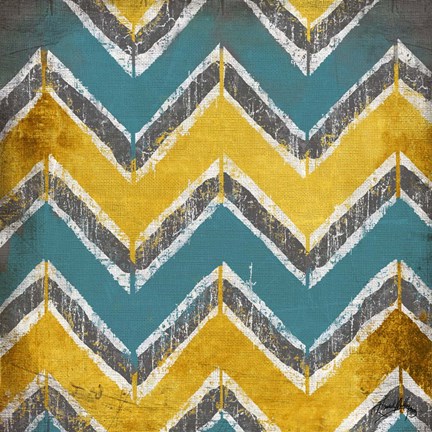 Framed Teal &amp; Gold Modele I Print