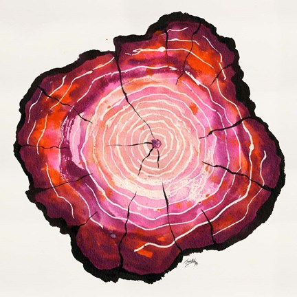 Framed Colored Tree Trunk II Print