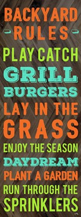 Framed Backyard Rules Print