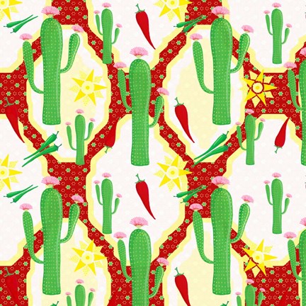 Framed Chili Fiesta Pattern II Print