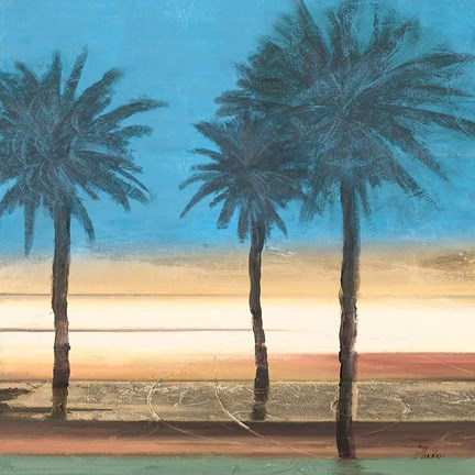 Framed Coastal Palms II Print