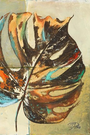 Framed Contemporary Leaves I Print