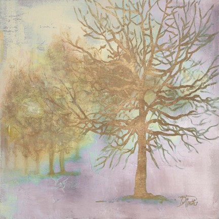 Framed Gold Serene Forest I Print