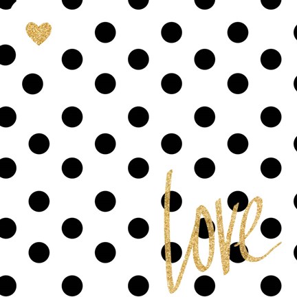 Framed Love with Dots Print