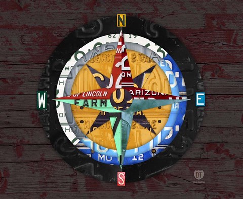 Framed Compass Print