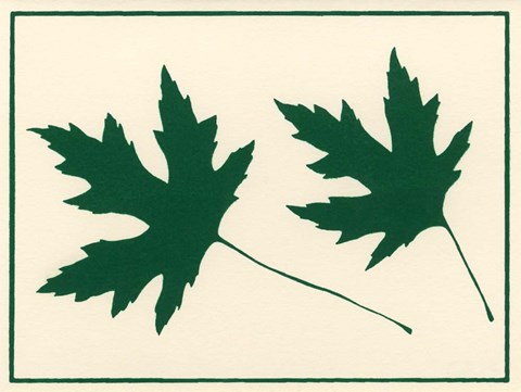 Framed Green Leaves Print
