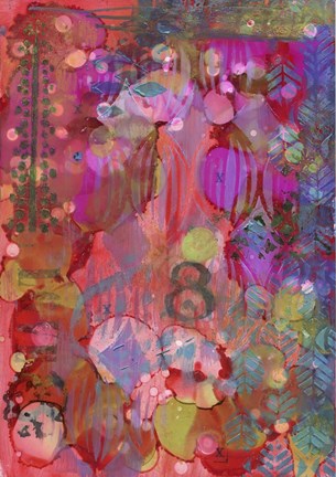 Framed Texture - Red 8 Print