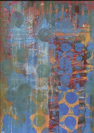 Framed Texture - Blue Dots Print