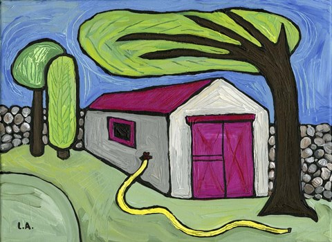 Framed Pink Door Print