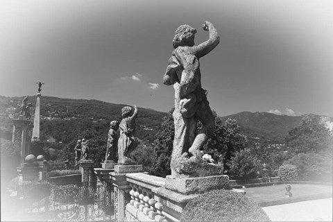 Framed Statues BW Print