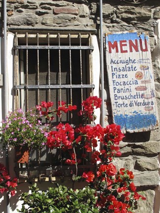 Framed Italian Menu Print