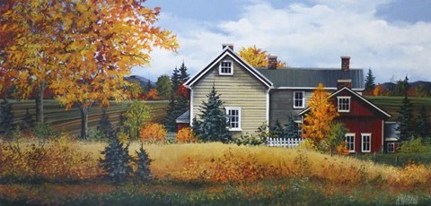 Framed Flaming Foliage Print