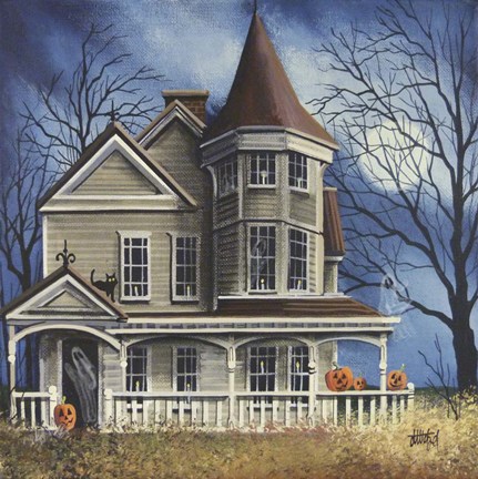 Framed Haunted House Print