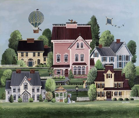 Framed Pink Mansion Print